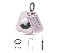 PROfezzion Airtag Funda Protectora con Llaveros, Cable y Etiquetas, para Maleta Collar de Mascota Llaves de Coche Coches Eléctricos Bolsas de Equipaje, para Airtag Gps Tracker, (Rosa)
