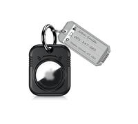 PROfezzion AirTag - Llavero con llavero y etiqueta para llave, elegante funda rígida segura para Apple Air Tags GPS Tracker, color negro