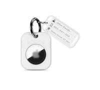 PROfezzion AirTag - Llavero con llavero y etiqueta para llave, elegante funda rígida segura para Apple Air Tags GPS Tracker, color blanco