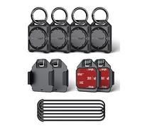 PROfezzion Estuche 4-Pack para AirTag con Anilla para Llavero, Correa de Muñeca y Soporte Adhesivo 3M para Collar de Perro, Niños, Bolso, Bicicleta y Más, Impermeable IPX8, Cobertura Total, Negro
