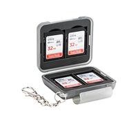 PROfezzion Estuche Tarjetas SD y Micro SD, Funda Tarjetas de Memoria para 4 Tarjetas SD SDXC SDHC + 8 Tarjetas microSD microSDXC Micro SDXC, Interior de Goma Suave para Resistencia a los Golpes, Gris