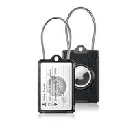 PROfezzion Etiqueta de equipaje segura con ranura para etiqueta de aire, funda rígida duradera con cable de alambre de metal, etiquetas de nombre y llavero para viajes, equipaje de mano, bolso