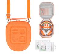 PROfezzion Funda de viaje para Yoto Mini y auriculares, bolsa de almacenamiento EVA Premium con bolsillo dedicado AirTag para reproductor de música de audio para niños, funda con asa, correa para el