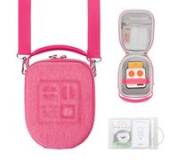 PROfezzion Funda de viaje pequeña para Yoto Mini, bolsa de almacenamiento rígida de EVA Premium con bolsillo dedicado para AirTag para reproductor de música y audio para niños, funda con asa, correa