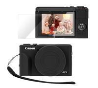 PROfezzion Funda Protectora de Silicona para Canon PowerShot G7X Mark III, Funda Protectora de Ajuste Delgado, Accesorios con Protector de Pantalla de Cristal y Correa de muñeca para cámara Canon