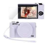 PROfezzion Funda protectora de silicona para Canon PowerShot G7X Mark III, funda protectora de ajuste delgado, accesorios con protector de pantalla de cristal y correa de muñeca para cámara Canon