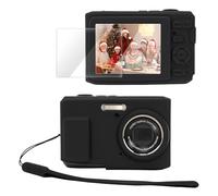 PROfezzion Funda protectora de silicona para Kodak PIXPRO FZ45, accesorios de manga delgada con protector de pantalla de vidrio y correa de muñeca para cámara digital Kodak FZ45, color negro