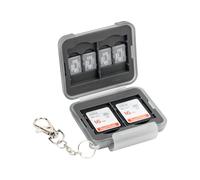 PROfezzion Memory Card Case Fundas para Tarjetas de Memoria con Mosquetón con Cadena Corta para 4 x SD SDHC SDXC Cards