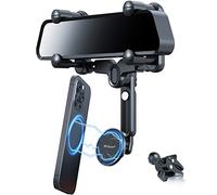 PROfezzion Soporte Movil Coche para Magsafe, Soporte Magnetico para Espejo Retrovisor y Ventilación de Coche Compatible con iPhone 17 16 15 14 13 12 Pro MAX Plus y Todos los Teléfonos [Sin Vibración]