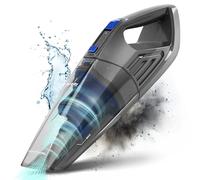 ProfiCare PC-AKS 3034 3034-Aspirador 2 en 1 en húmedo y seco en uno, Apto para Todas Las Superficies, batería de Iones de Litio de 14,8 V, Color Antracita, Aluminio, Gris y Azul