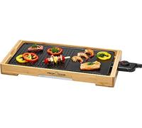 Profi Cook PC-TYG 1143 - Plancha/Teppanyaki - Estructura de bambú - Placas grill cerámicas - 2200 Watts