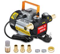 Profi-Pumpe® Bomba de Gasoil 230V Standard-4 | Caudal 60L/min (3600 l/h) | Bomba de Trasvase Diésel Autocebante 370W | Bobinado de Cobre y Cabezal de Aluminio | Uso Profesional Agrícola e Industrial