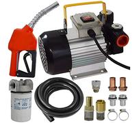 Profi-Pumpe® Kit de Bomba de Gasoil 230V Standard-4 | Caudal 60L/min (3600 l/h) | Bomba de Trasvase Diésel Autocebante 370W | Pack 3 con Pistola Automática, Filtro de Cartucho y Manguera de Goma