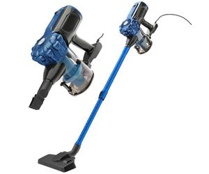 Proficare, Aspirador 2en1 PC-BS3133-Azul, Aspirador de Mano y Escoba con Cable, 600W, Filtro HEPA, Tubo Telescópico 47-77 cm, Cepillo para Suelos Duros, Soporte de Pared Incluido