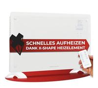 ProfiCare® PC-GKH 3119 Electric Heater with Glass Front & X-Shape Heating Element Mobile Radiator Also Suitable for Wall Mounting Convector Heater with 2 Heat Settings Silent Heating 0dB White