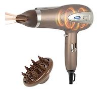 ProfiCare® Secador de pelo con función de ionización, 2200 W, secador de viaje extra ligero, 3 niveles de potencia y 2 niveles de soplado, secador de pelo con difusor y boquilla moldeadora, PC HTD