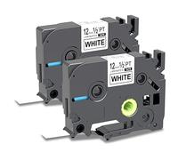 PROFICETIK 2 cintas de etiquetas 231 compatibles con Brother P-Touch TZe 231 TZ, cinta de etiquetas laminada de 12 mm, funciona con Brother Label Maker 101c 1000 1010 1080 P700 H100 H105 H107, negro