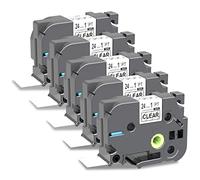 PROFICETIK 5X TZ2-151 Cinta de repuesto para Brother P Touch Label Tape Tze-151 Tze Tape 24mm Laminated Clear Tape para Brother P-Touch Label Maker PT-D600 PT-E550WVP PT-2430PC PT-P750W