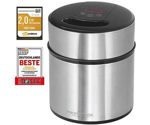 Proficook 501140 máquina para helados 1,8 l 12 w negro, acero inoxida