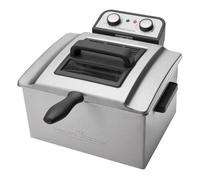 ProfiCook PC-FR 1038 freidora doble, 2 cestas pequeñas y 1 grande, 5 litros de capacidad, filtro permanente de olores y vapores de grasa, 3000 vatios, carcasa de acero inoxidable