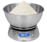 Proficook KW 1040 - Báscula de cocina digital con tazón, 5 kg pasos 1 g, función tara, color gris