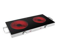 ProfiCook PC-DKP 1211 - Placa de cocción doble por infrarrojos de bajo consumo con dos campos, vitrocerámica resistente a los arañazos, placa de cocción para todo tipo de ollas, doble placa de cocción