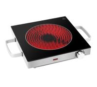 ProfiCook Placa de cocción individual por infrarrojos, apta para todo tipo de ollas, vitrocerámica, 2800 W, carcasa de acero inoxidable.