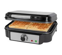 ProfiCook Plancha para gofres belgas con 2 superficies para hornear, 1000 vatios de acero inoxidable con revestimiento antiadherente, grado de bronceado variable, PC-WA 1240