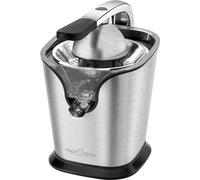 Proficook ZP 1154 - Exprimidor eléctrico zumo naranjas y limón con palanca, motor profesional, antigoteo, 2 conos, acabado en acero inoxidable 160W