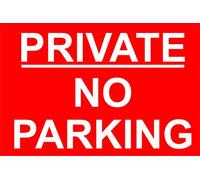 PROFILESIGNS.CO Señal de prohibido aparcar en inglés, 300 x 200 x 4 mm, plástico PVC rígido y robusto, color rojo