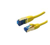 ProfiPatch Cat.6A S/FTP RJ45 con cable crudo Cat.7 PiMF sin halógenos LSZH PREMIUM AWG26 RJ45 blindaje chapado en oro DSL Ethernet TV red LAN 10 GB amarillo 0,25 m