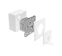 ProfiPatch - Enchufe de red LAN (cat. 6A, 500 MHz, montaje en superficie y empotrable, 1 puerto RJ45, conector POE CAT7, CAT6A, CAT6, CAT5, apantallado), color blanco