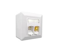 ProfiPatch Keystone - Enchufe de red LAN (cat. 6A, 500 MHz, montaje en superficie y empotrable, 1 conector RJ45 + 1 conector F POE CAT7, CAT6A, CAT6, CAT5, apantallado), color blanco