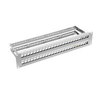ProfiPatch - Panel de conexión (19 pulgadas, 48 puertos, para módulos Keystone, montaje en rack, 2U, color gris
