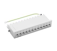 ProfiPatch - Panel de conexiones empotrable CAT6a con 12 puertos RAL7035, 500MHz 10Gbit