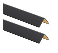 ProfiPVC Pack de 2 perfiles angulares PVC 25x25mm 200cm Negro | Perfil angular autoadhesivo de PVC para proteger esquinas, bordes y cantos, fácil de cortar e instalar, uso interior