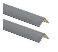 ProfiPVC Pack de 2 perfiles angulares PVC 25x25mm 200cm Plata | Perfil angular autoadhesivo de PVC para proteger esquinas, bordes y cantos, fácil de cortar e instalar, uso interior