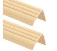 ProfiPVC Pack de 2 perfiles para escaleras PVC 50x40mm 200cm Crema | Perfil de PVC autoadhesivo y antideslizante para peldaños, protege cantos de escalera, fácil de cortar e instalar