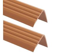 ProfiPVC Pack de 2 perfiles para escaleras PVC 50x40mm 90cm Ámbar | Perfil de PVC autoadhesivo y antideslizante para peldaños, protege cantos de escalera, fácil de cortar e instalar