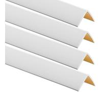 ProfiPVC Pack de 4 perfiles angulares PVC 25x25mm 130cm Gris Claro | Perfil angular autoadhesivo de PVC para proteger esquinas, bordes y cantos, fácil de cortar e instalar, uso interior