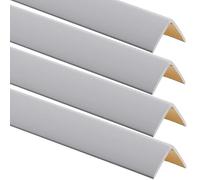 ProfiPVC Pack de 4 perfiles angulares PVC 25x25mm 80cm Gris | Perfil angular autoadhesivo de PVC para proteger esquinas, bordes y cantos, fácil de cortar e instalar, uso interior