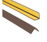 ProfiPVC Perfil angular de PVC 25x25mm, 110cm - ángulo pvc, autoadhesivo listón de plástico, protección de esquinas y bordes, esquina de gomma para cantos - cantonera protector, Marrón