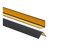 ProfiPVC Perfil angular de PVC 25x25mm, 165cm - ángulo pvc, autoadhesivo listón de plástico, protección de esquinas y bordes, esquina de gomma para cantos - cantonera protector, Negro