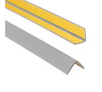 ProfiPVC Perfil angular de PVC 25x25mm, 180cm - ángulo pvc, autoadhesivo listón de plástico, protección de esquinas y bordes, esquina de gomma para cantos - cantonera protector, Gris