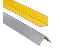 ProfiPVC Perfil angular de PVC 30x30mm, 150cm - ángulo pvc, autoadhesivo listón de plástico, protección de esquinas y bordes, esquina de gomma para cantos - cantonera protector, Plata