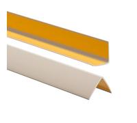 ProfiPVC Perfil angular de PVC 35x35mm - ángulo pvc, autoadhesivo listón de plástico, protección de esquinas y bordes, esquina de gomma para cantos - cantonera protector, Beige, 200cm