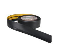 ProfiPVC Perfil Angular Suelo 50x20mm - 25 metros, Rodapié de acabado, ideal para cocina y baño, cinta autoadhesiva de PVC, rodapié flexible y blanda, Negro