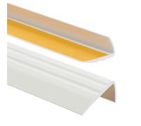 ProfiPVC Perfil de PVC 50mmx25mm, 200 cm - autoadhesivo de borde para escaleras en Forma de L, Tiras antideslizantes para peldaños, Esquina para cantos - Cantonera Protector, Blanco