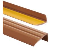 ProfiPVC Perfil de PVC 50mmx25mm, 80 cm - autoadhesivo de borde para escaleras en Forma de L, Tiras antideslizantes para peldaños, Esquina para cantos - Cantonera Protector, Ámbar