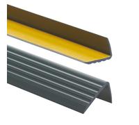 ProfiPVC Perfil de PVC autoadhesivo de borde para escaleras 41mm x 25mm en Forma de L, Tiras antideslizantes para peldaños, Esquina para cantos - Cantonera Protector, 180cm, Antracita